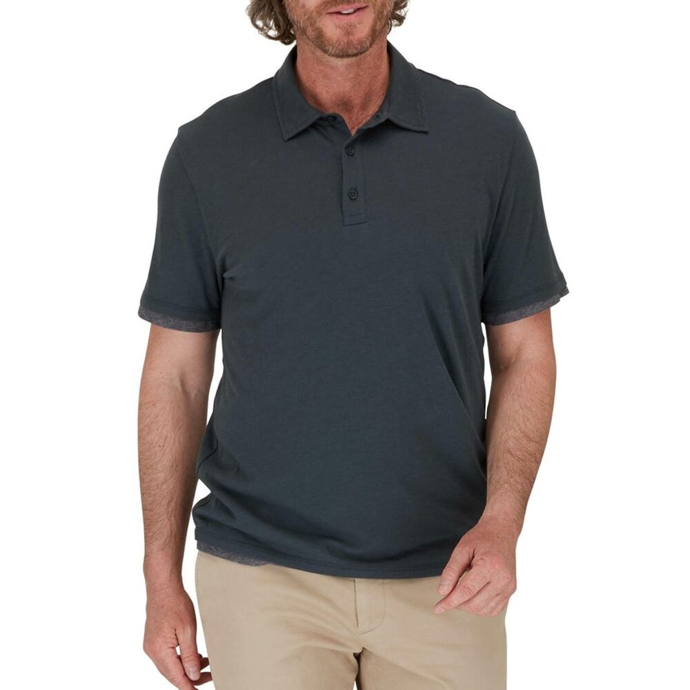 Vince Evergreen Double Layer Pima Cotton Polo Collared Shirt Size Large